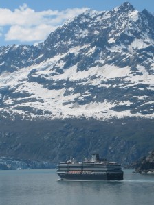 The glaciers dwarf the cruise ships!